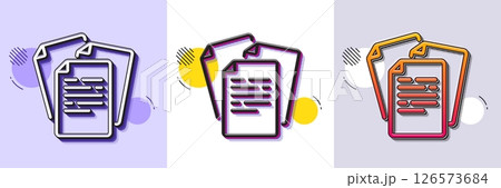 Documents line icon. Halftone dotted pattern....のイラスト素材 [126573684] - PIXTA