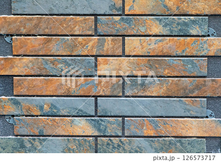 Colorful brick stone pattern 126573717