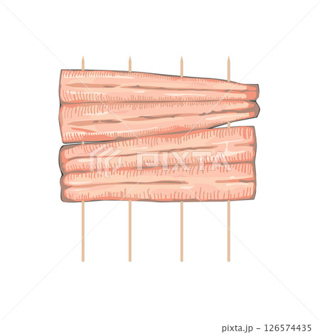 うなぎの串打ちイラスト うなぎの串打ちイラスト 126574435