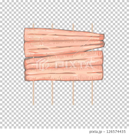 うなぎの串打ちイラスト うなぎの串打ちイラスト 126574435