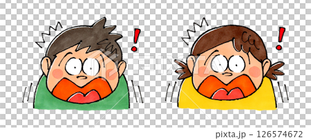 驚く子供 驚く子供 126574672