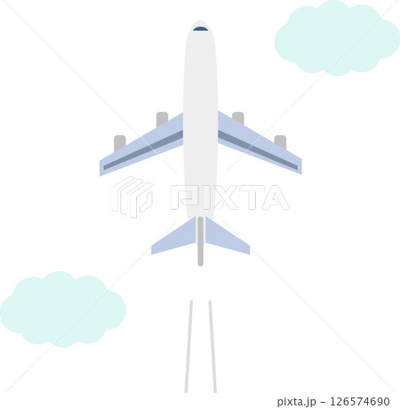 空を飛んでいる飛行機のイラスト素材 空を飛んでいる飛行機のイラスト素材 126574690