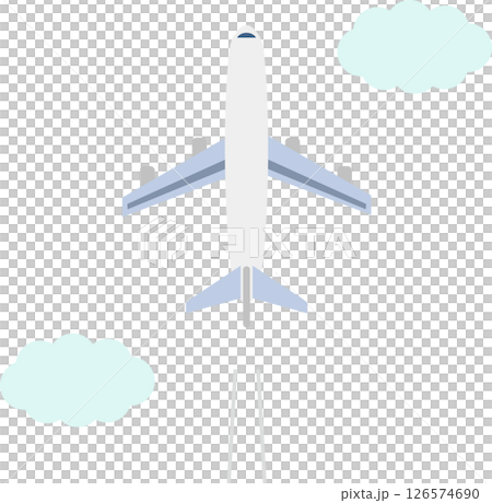 空を飛んでいる飛行機のイラスト素材 空を飛んでいる飛行機のイラスト素材 126574690