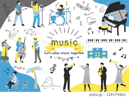 音楽を楽しむ人達 音楽を楽しむ人達 126574862