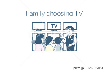 テレビを買いに来た家族 126575081