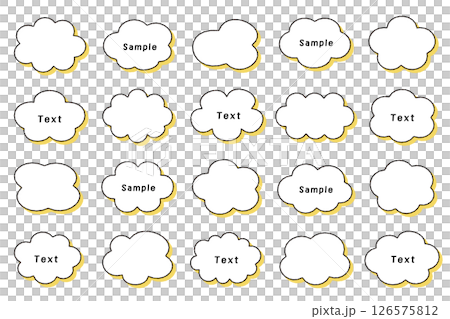 Hand-drawn style cloud frame pen drawing shadow decoration ornament material illustration vector set variation Hand-drawn style cloud frame pen drawing shadow decoration ornament material illustration vector set variation 126575812