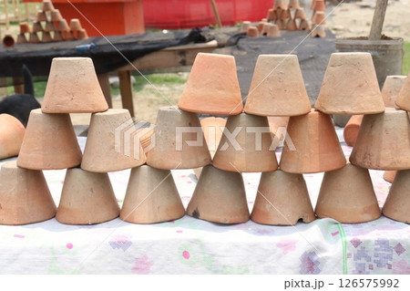Clay made tree Pot for plant 126575992
