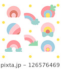 ゆめかわレトロ風 ぽちゃっとした丸い虹のコレクション 126576469