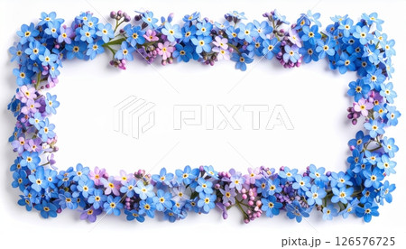 Colorful floral frame illustration with a spring flower border design Colorful floral frame illustration with a spring flower border design 126576725