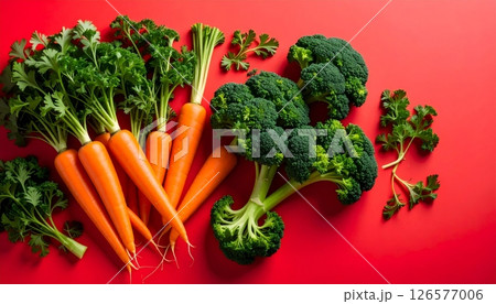 Fresh raw organic red tomatoes, peppers, and various healthy vegetables on a white background 126577006