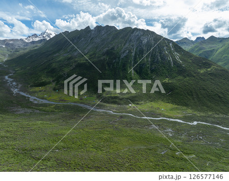 Aerial view of beautiful high altitude forest mountain landscape Aerial view of beautiful high altitude forest mountain landscape 126577146