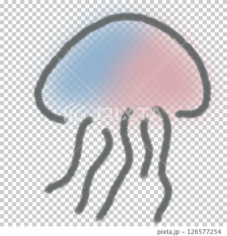 Two-color jellyfish illustration Two-color jellyfish illustration 126577254