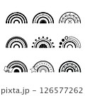 虹のシンボルイラストのコレクション　モノクロ 126577262