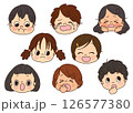 いろいろな表情の子供たち　表情セット1  126577380