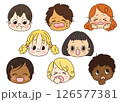 いろいろな表情の子供たち　表情セット2   126577381