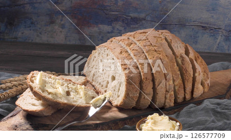 Wheat bread with a butter 126577709