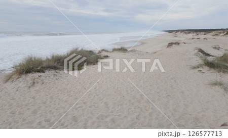 Expansive sandy dunes at Furadouro Beach, Portugal Expansive sandy dunes at Furadouro Beach, Portugal 126577713