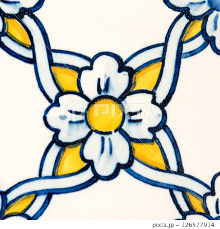 Traditional Portuguese glazed tiles 126577914