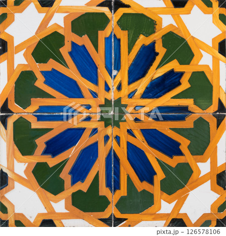 Traditional Portuguese glazed tiles 126578106