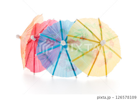 Paper umbrellas for cocktails 126578109