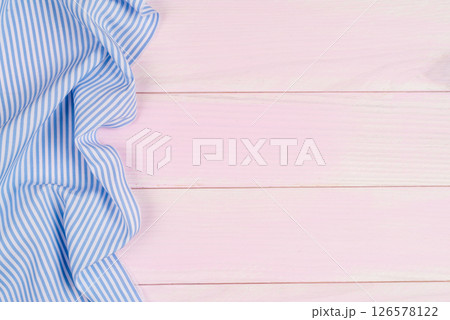 Blue towel over table 126578122