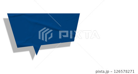Blue speech bubble crumpled paper isolated on transparent background Blue speech bubble crumpled paper isolated on transparent background 126578271