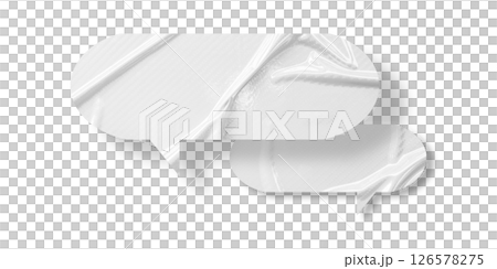 White speech bubble crumpled paper isolated on transparent background 126578275