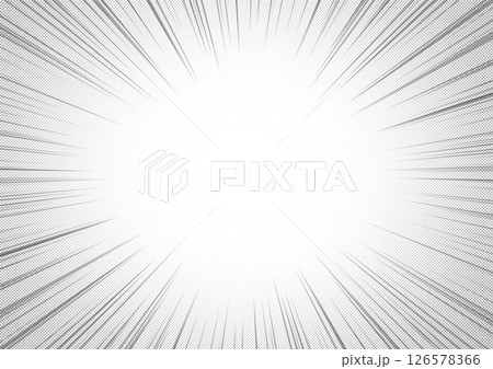 漫画 背景 トーン 放射線 集中線 イラスト モノクロ 白黒 漫画 背景 トーン 放射線 集中線 イラスト モノクロ 白黒 126578366