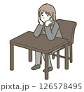 椅子に座って呆然とする若い女性（スーツ） 126578495