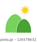 シンプルな太陽と山 シンプルな太陽と山 126578632