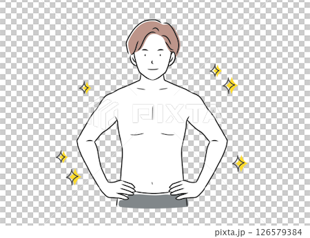Illustration material of a man who trained his body Illustration material of a man who trained his body 126579384