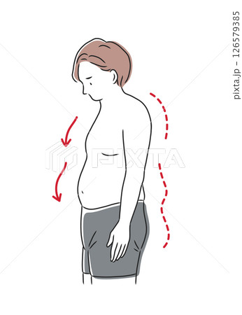 肥満男性のイラスト素材 肥満男性のイラスト素材 126579385