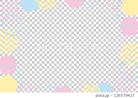 Geometric design hexagon frame colorful 126579427
