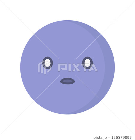 無表情でフリーズした虚無顔の絵文字 - 放心状態や思考停止のイラスト素材 126579895