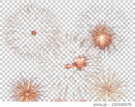 花火のカットイラスト｜透過PNG・夏の装飾素材に 126580076