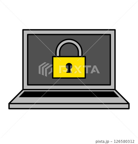 ロックされているノートパソコン ロックされているノートパソコン 126580312