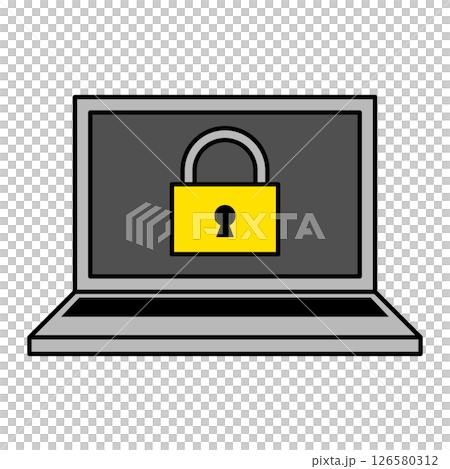ロックされているノートパソコン ロックされているノートパソコン 126580312