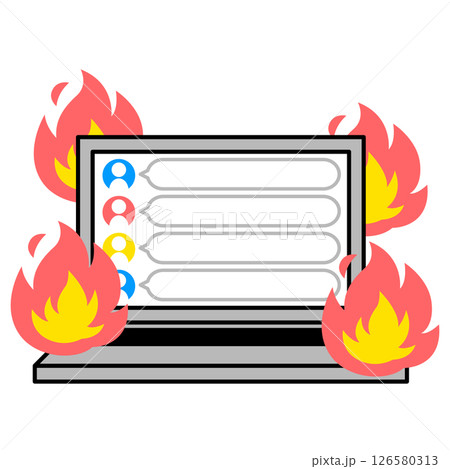 SNSが炎上しているノートパソコン 126580313
