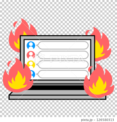 SNSが炎上しているノートパソコン 126580313
