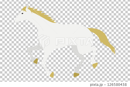 Simple vector illustration of a running white horse 126580438