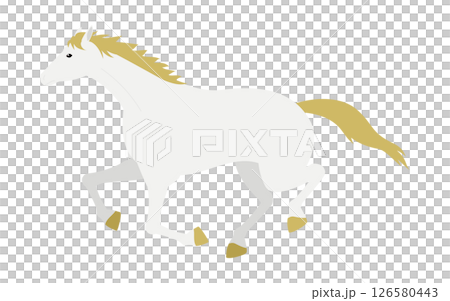 Simple vector illustration of a running white horse 126580443