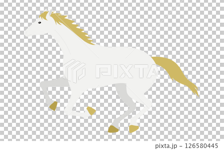 Simple vector illustration of a running white horse 126580445