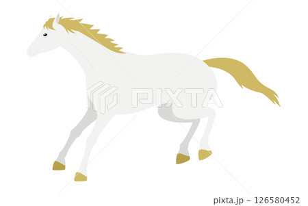 走る白馬のシンプルなベクターイラスト 走る白馬のシンプルなベクターイラスト 126580452
