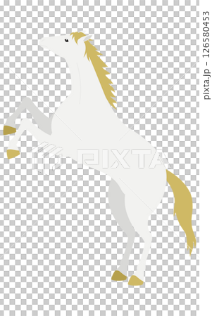 立ち上がる白馬のシンプルなベクターイラスト 立ち上がる白馬のシンプルなベクターイラスト 126580453