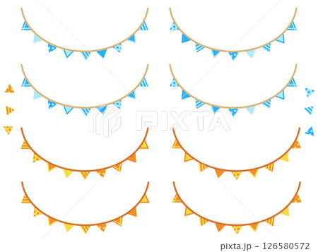 ポップな三角のガーランドの飾り 126580572