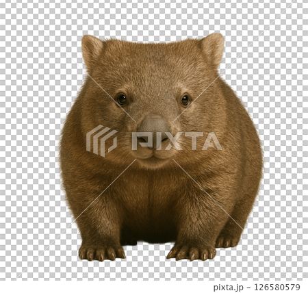 袋熊的全身正面圖 126580579