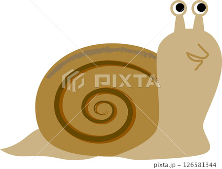 手描き風かわいいカタツムリ 126581344