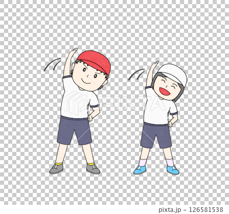 体操をする子供たちのイラスト 体操をする子供たちのイラスト 126581538