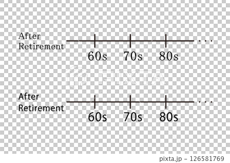 Image material showing the progression of age after retirement Image material showing the progression of age after retirement 126581769