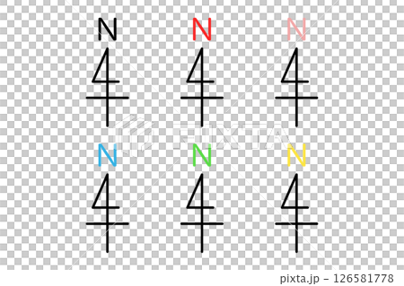 A set of various colored compass icons 126581778